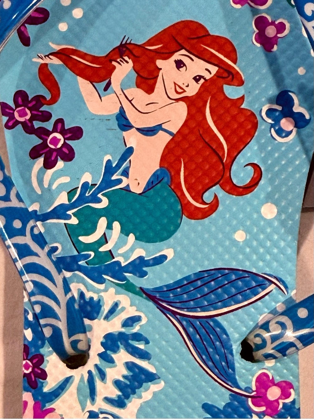 New Vera Bradley Disney The Little Mermaid Flip Flops Womens Large 9-10 Ariel - Picture 6 of 11